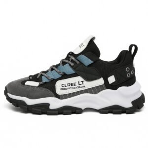Men’s Trail Street Sneakers – Low-Top – Black / Grey / White – Rugged Urban Design